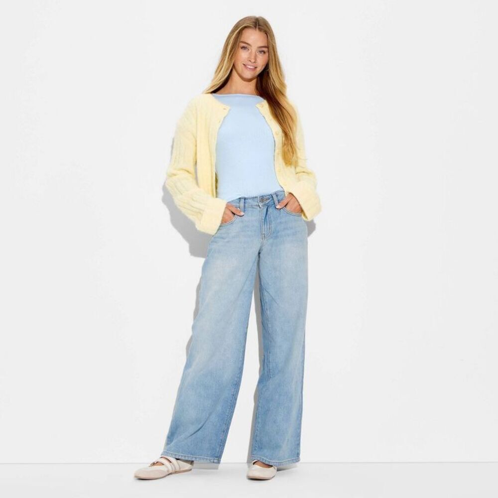 Women's Low-Rise Baggy Jeans - Wild Fable Blue Denim 8